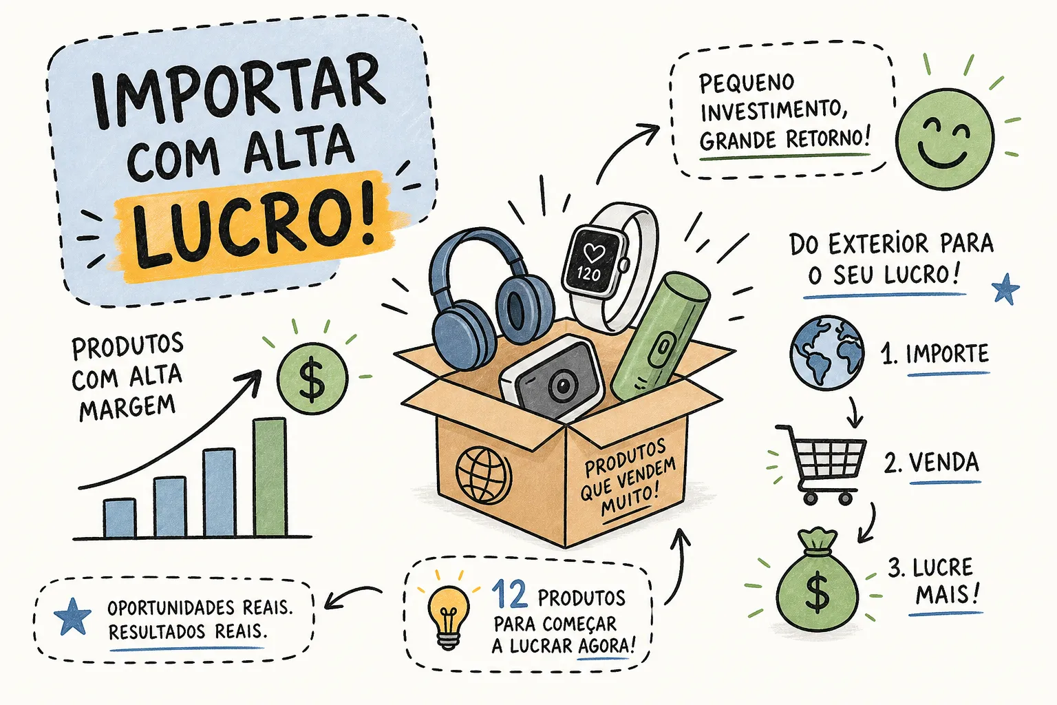 12 produtos para importar com alta margem de lucro no Brasil