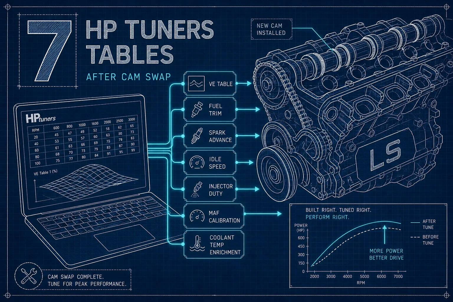 7 HP Tuners Tables to Adjust After an LS Cam Swap
