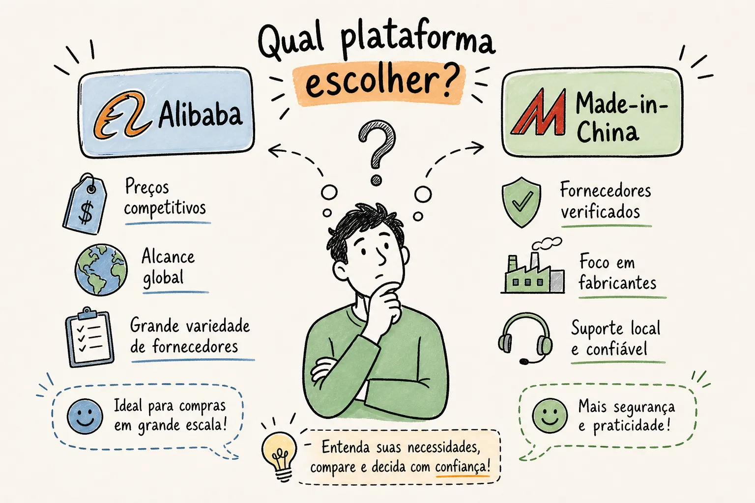 Alibaba ou Made-in-China: como escolher a plataforma certa