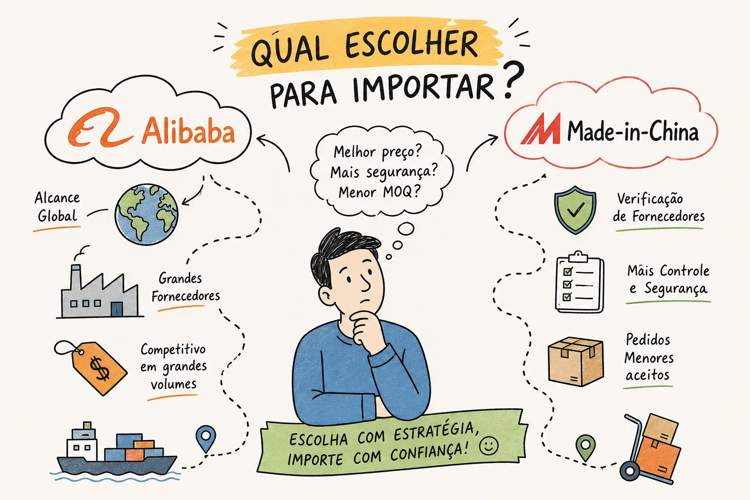 Alibaba ou Made-in-China: qual escolher para importar