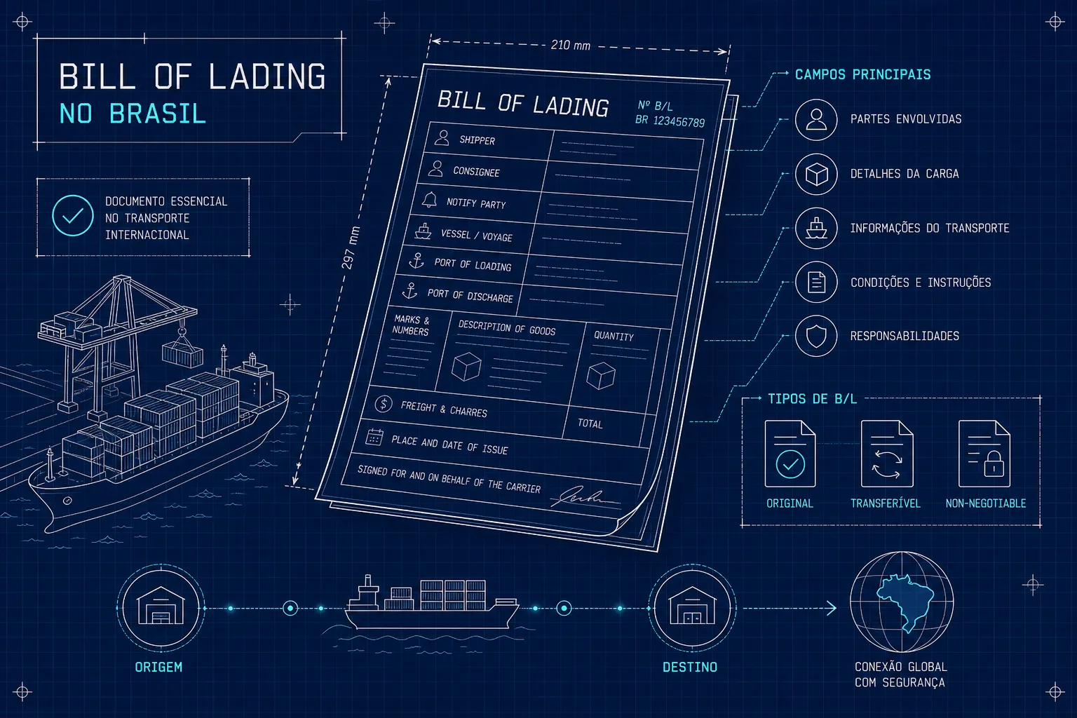 Bill of Lading no Brasil: campos, tipos e como interpretar