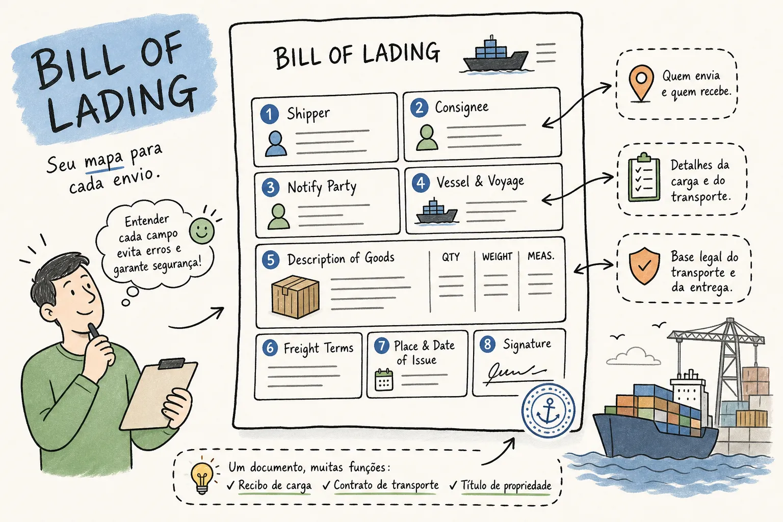 Bill of Lading: o que é e como interpretar cada campo