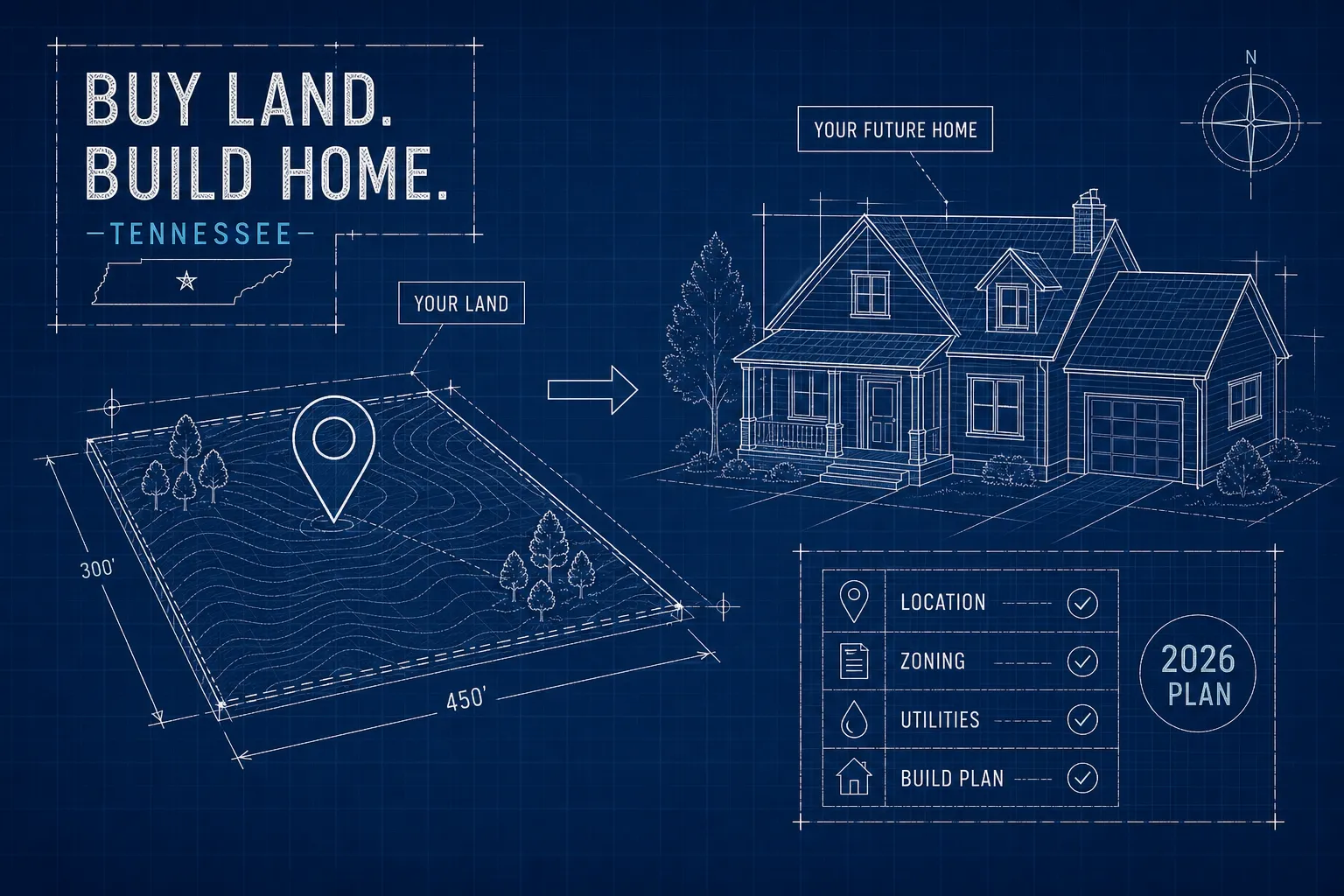 Buying land to build a house in Tennessee: 2026 guide