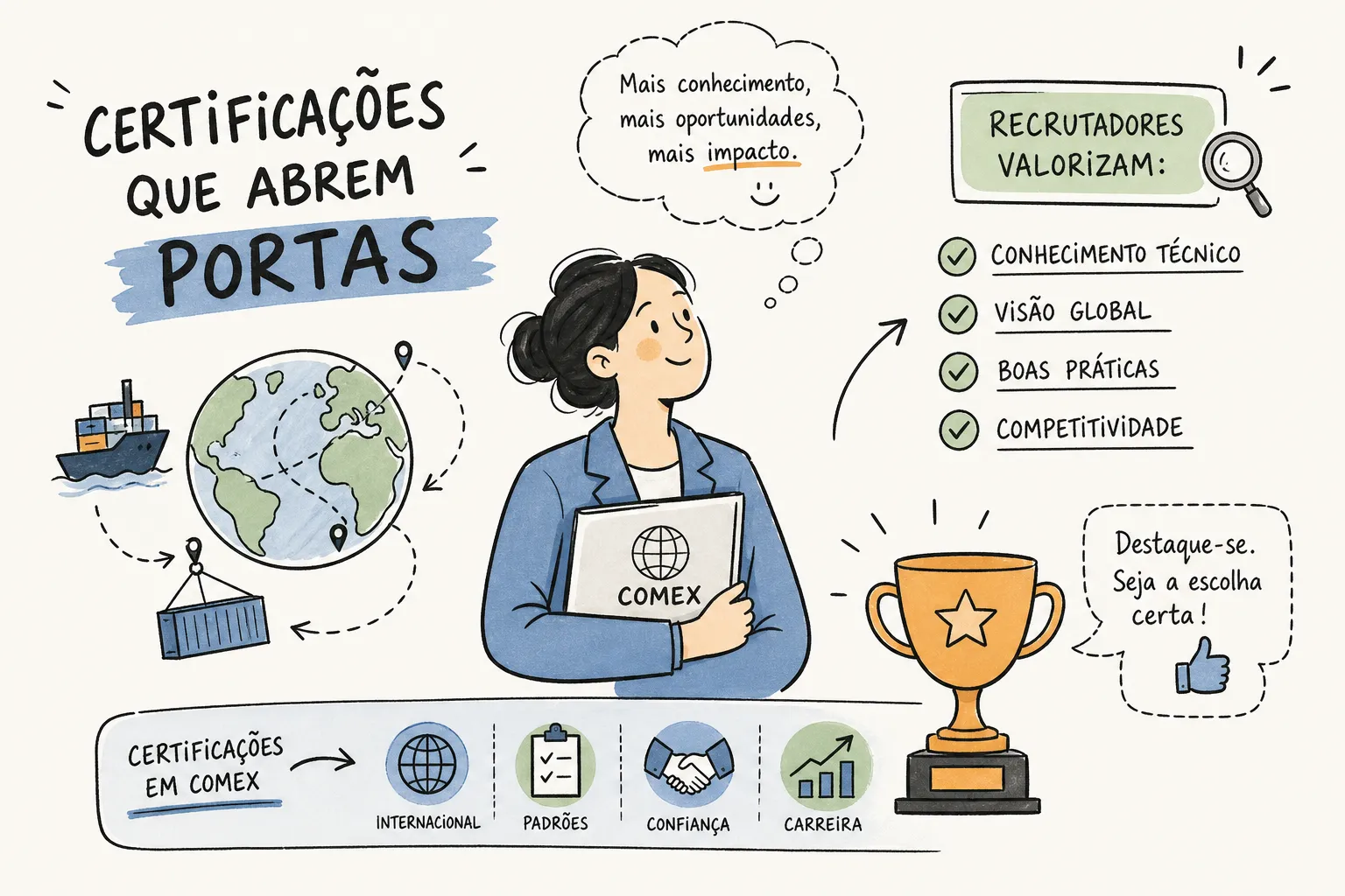 Certificações em comex que recrutadores realmente valorizam