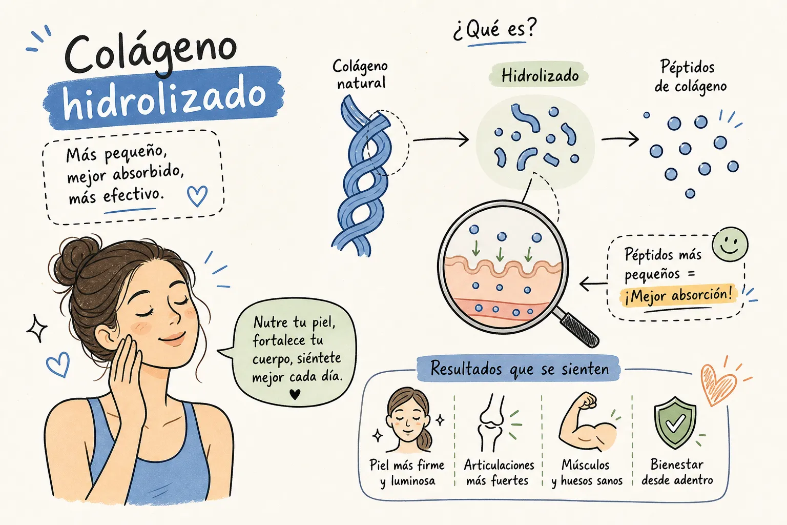 Colágeno hidrolizado: qué es y por qué es más efectivo
