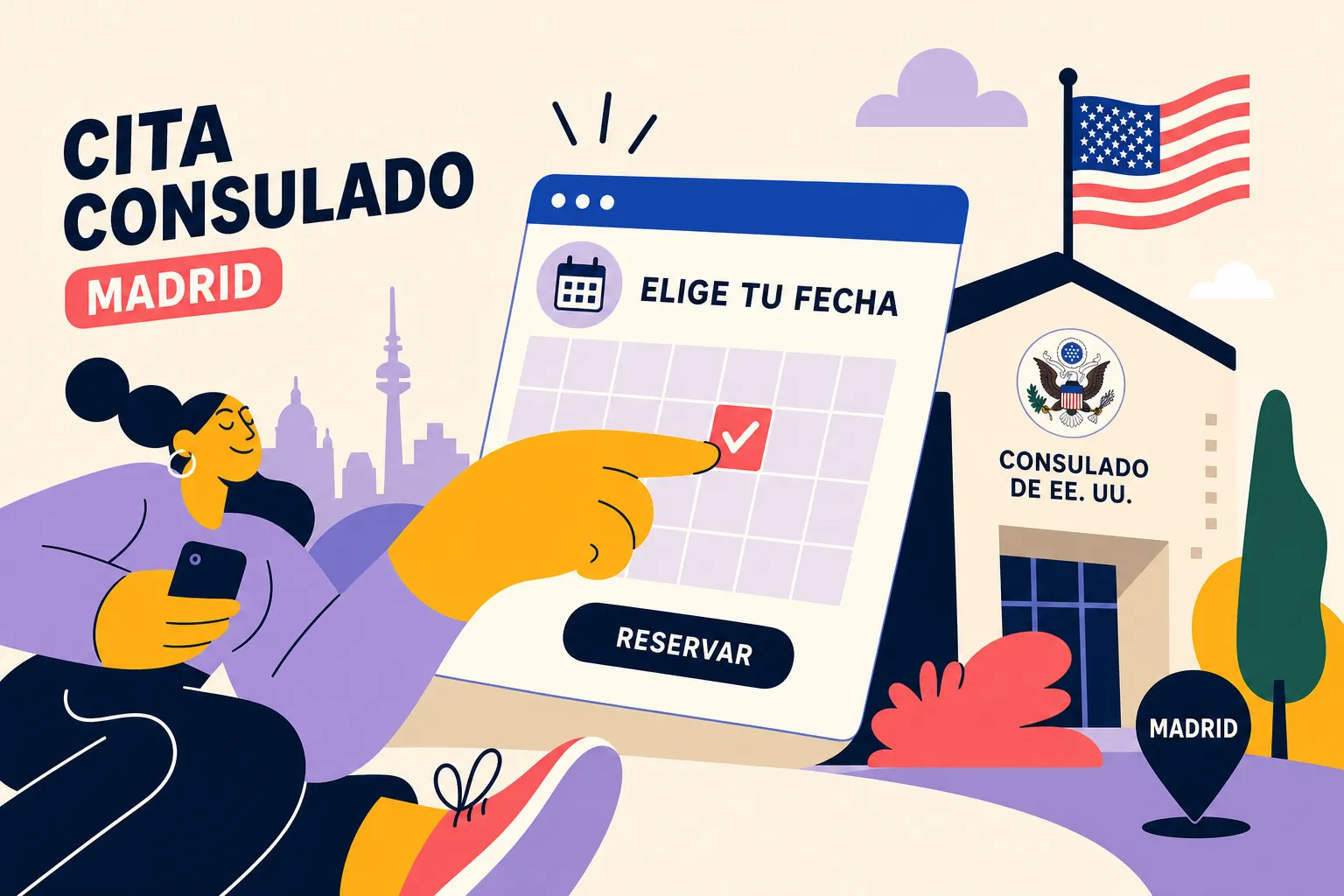 Cómo pedir cita en el Consulado Americano en Madrid paso a paso