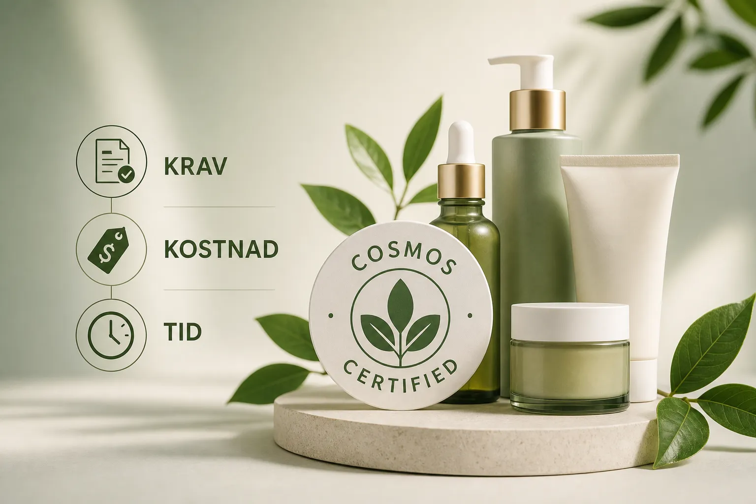 COSMOS-certifiering för hudvård: krav, kostnad och tid