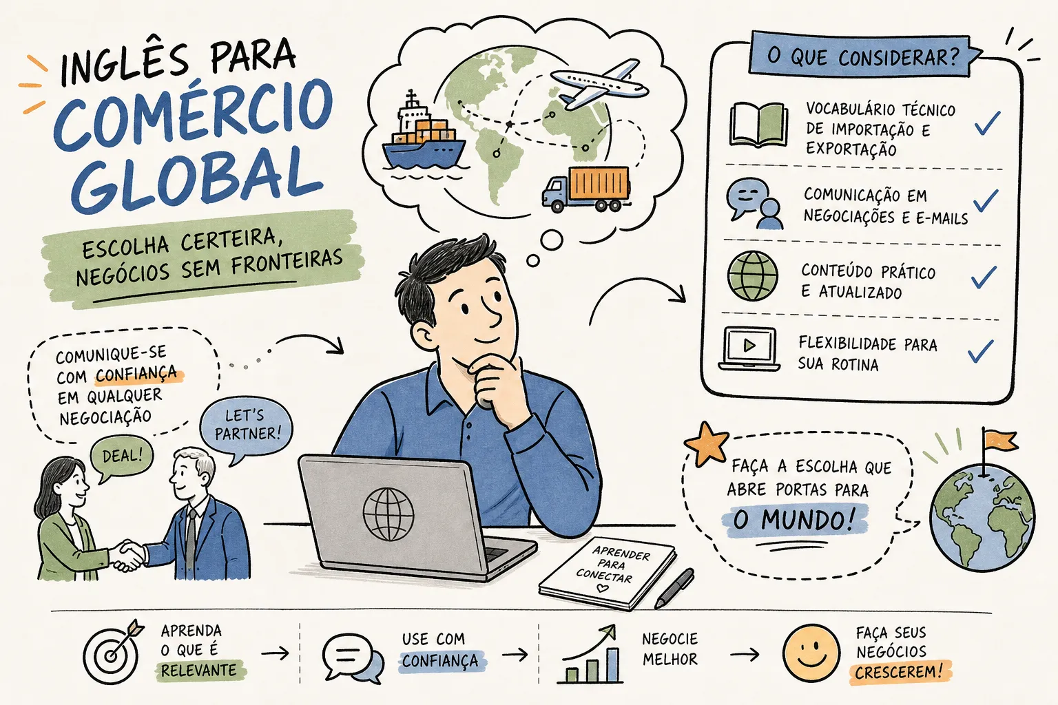 Curso de inglês para importação e exportação: como escolher