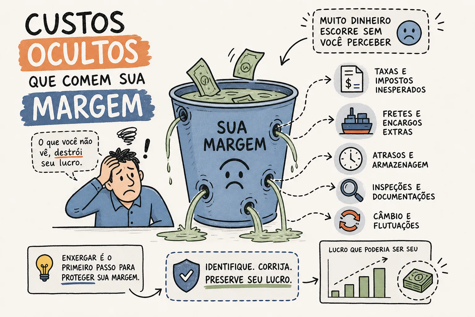 Custos ocultos na importação que destroem sua margem