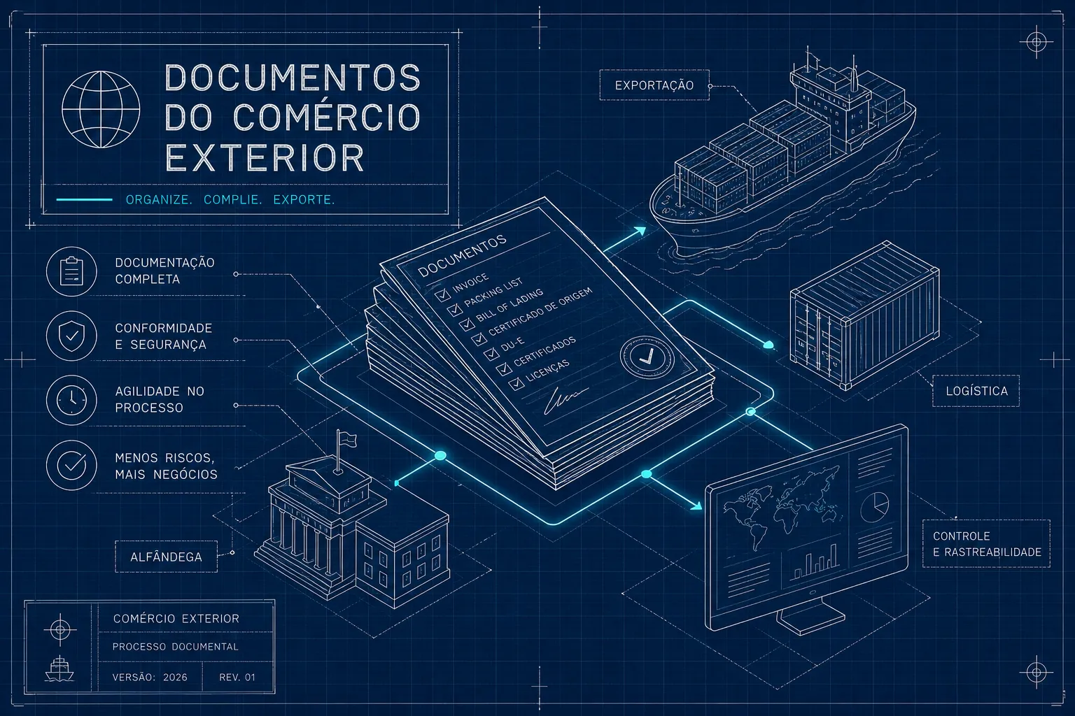 Documentos do comércio exterior: guia completo 2026
