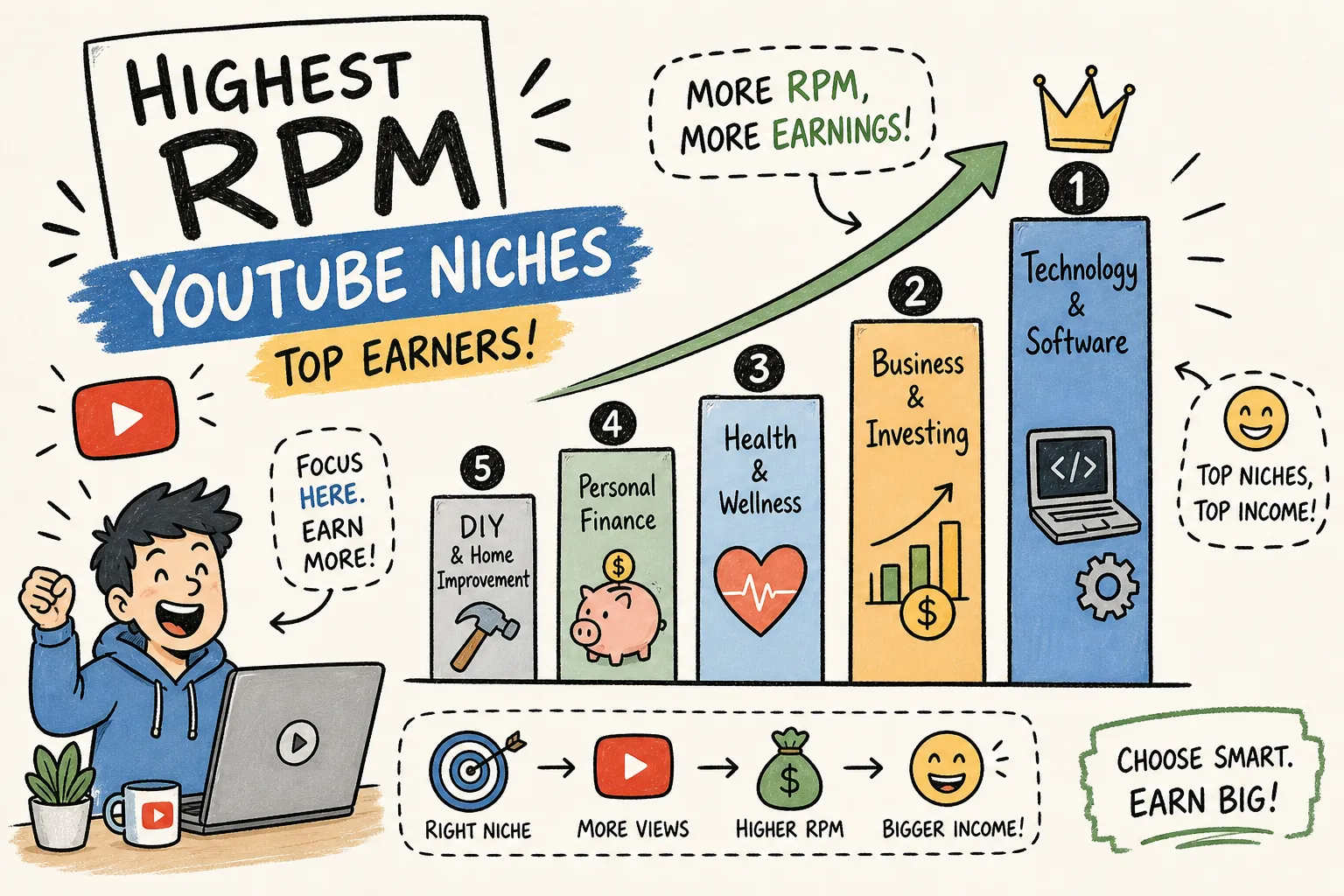 Highest RPM YouTube Niches in 2026 Ranked