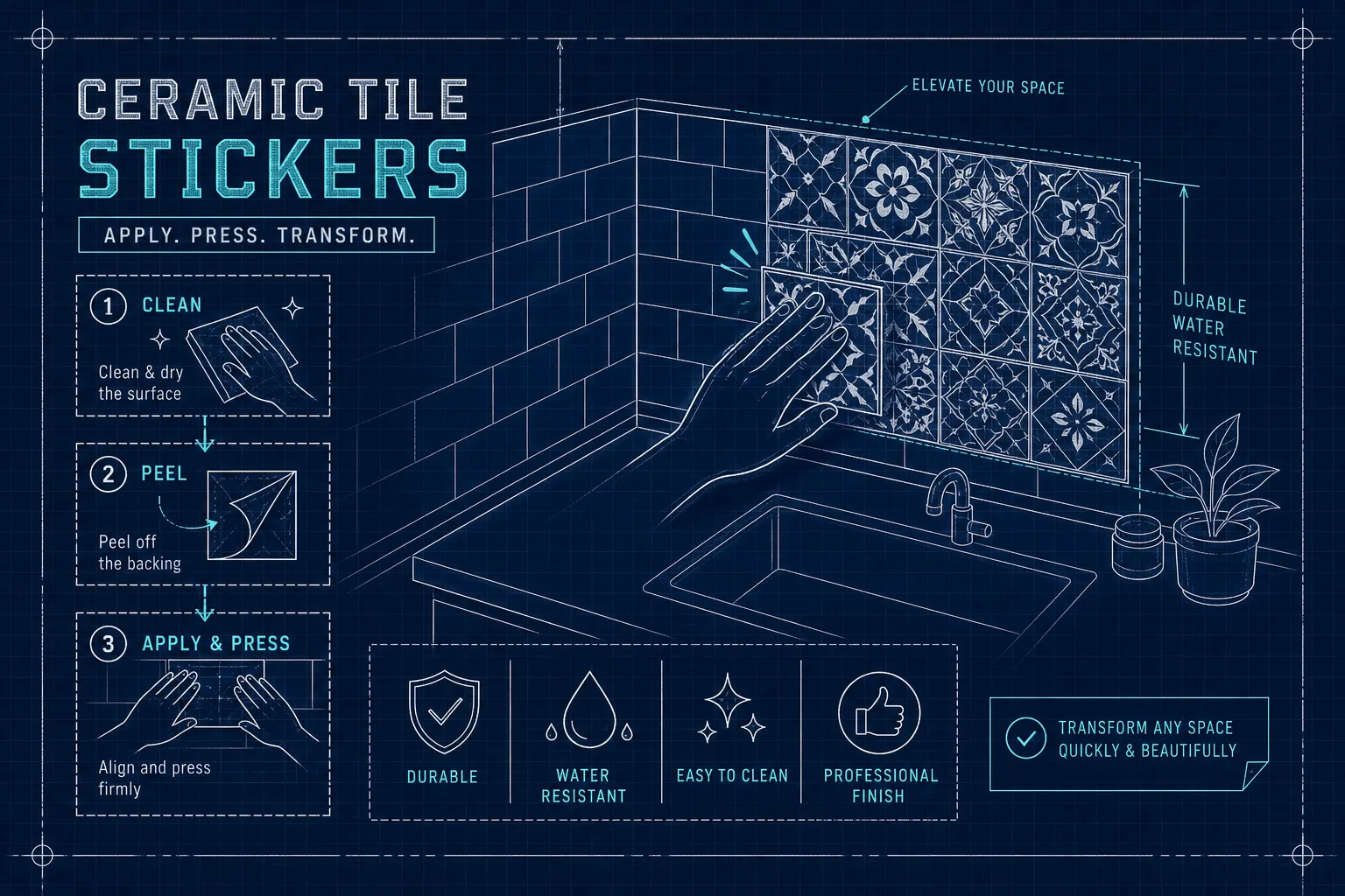 How to Apply Ceramic Tile Stickers for a Durable, Professional Finish