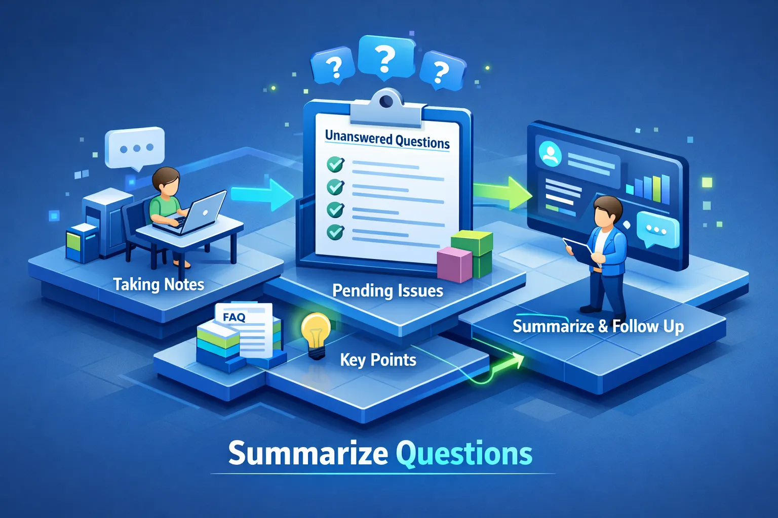 How to summarize unanswered questions after a Zoom call