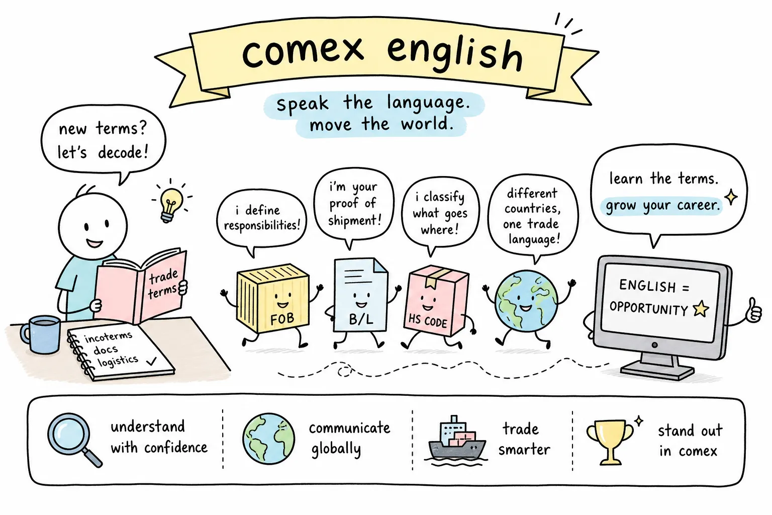 Inglês técnico para comex: termos essenciais e como usar