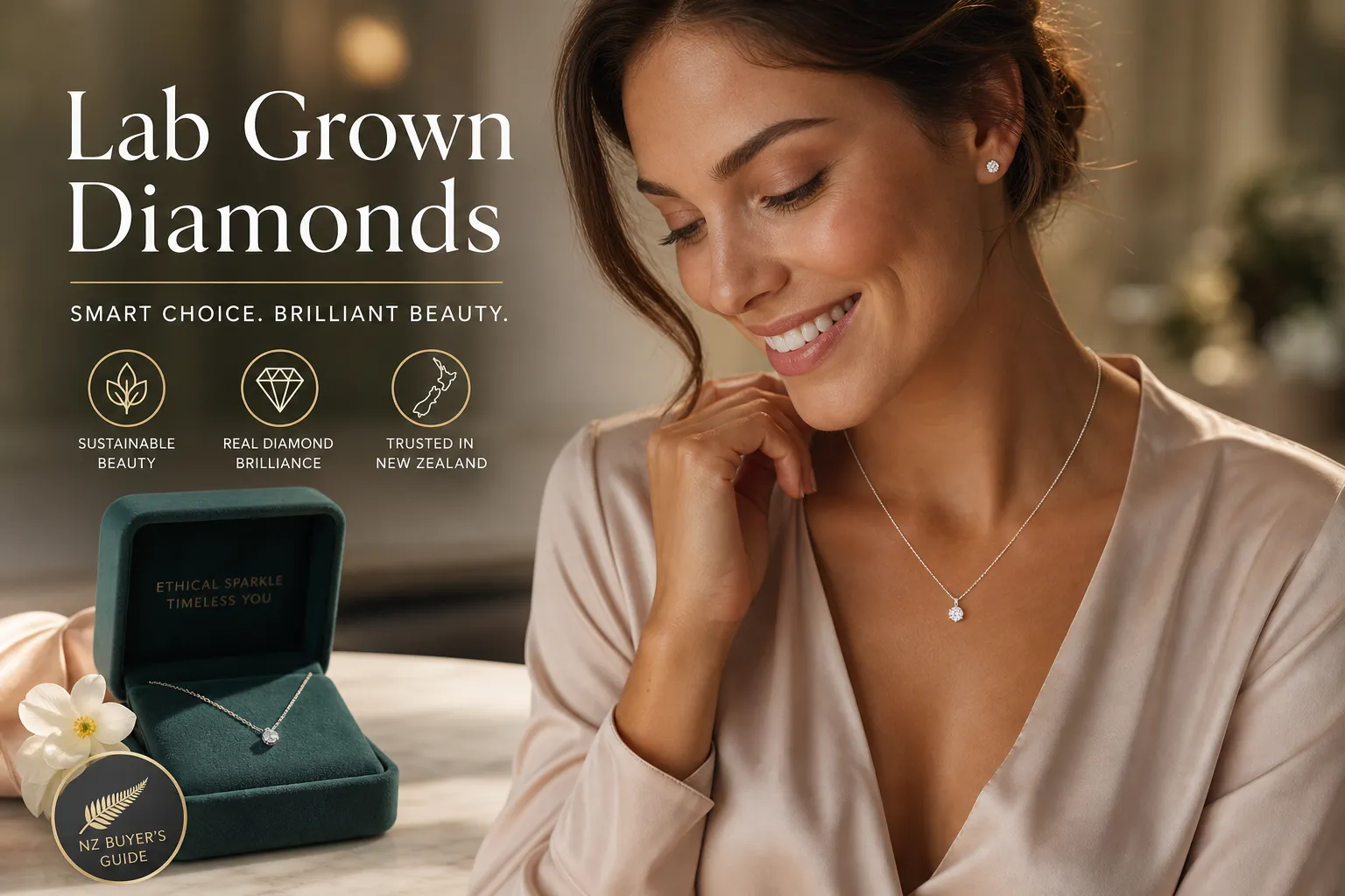 Elegant lab grown diamond necklace