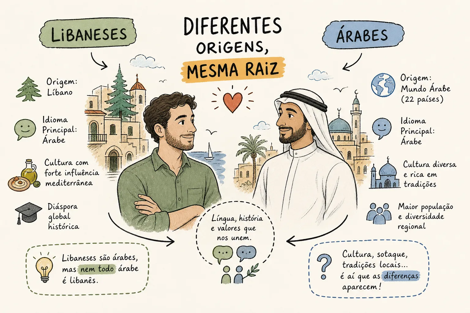 Libaneses e Árabes: Qual é a Diferença?