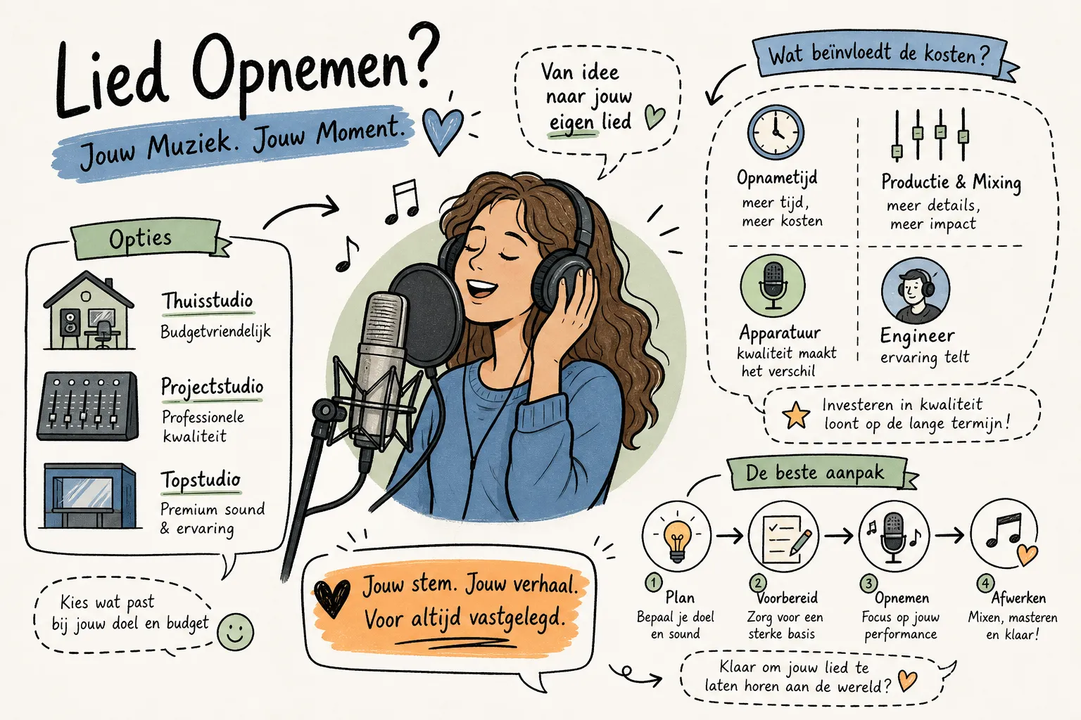 Lied laten opnemen: kosten, opties en de beste aanpak
