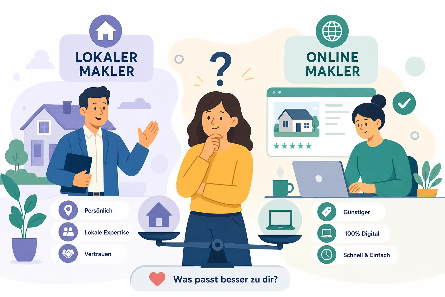 Lokaler Makler oder Onlinemakler: Was lohnt