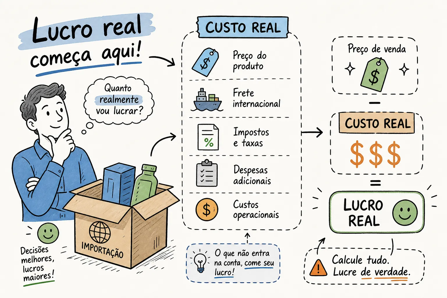 Margem de lucro na importação: calcule o custo real