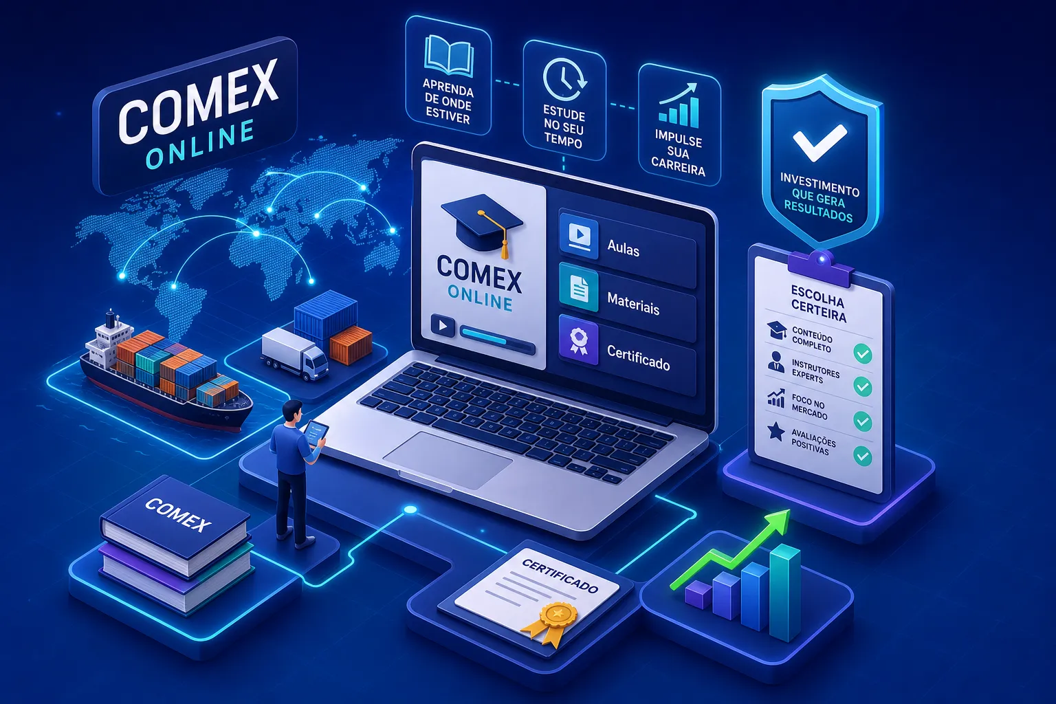 Melhor curso comex online: como escolher em 2026