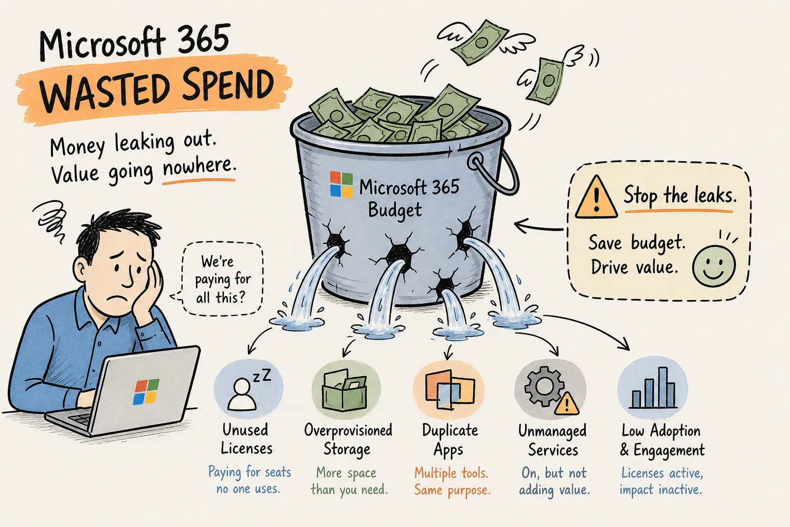 Microsoft 365 wasted spend: the 5 biggest budget drains