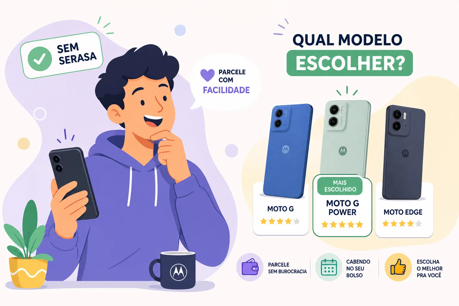 Motorola parcelado sem Serasa: qual modelo escolher?