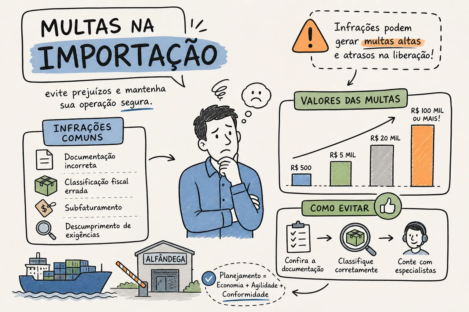 Multas na importação: infrações, valores e como evitar