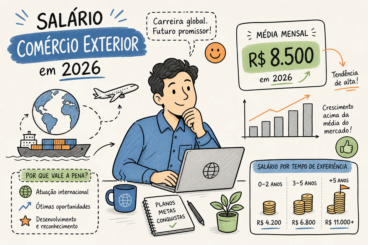 Quanto ganha um analista de comércio exterior em 2026