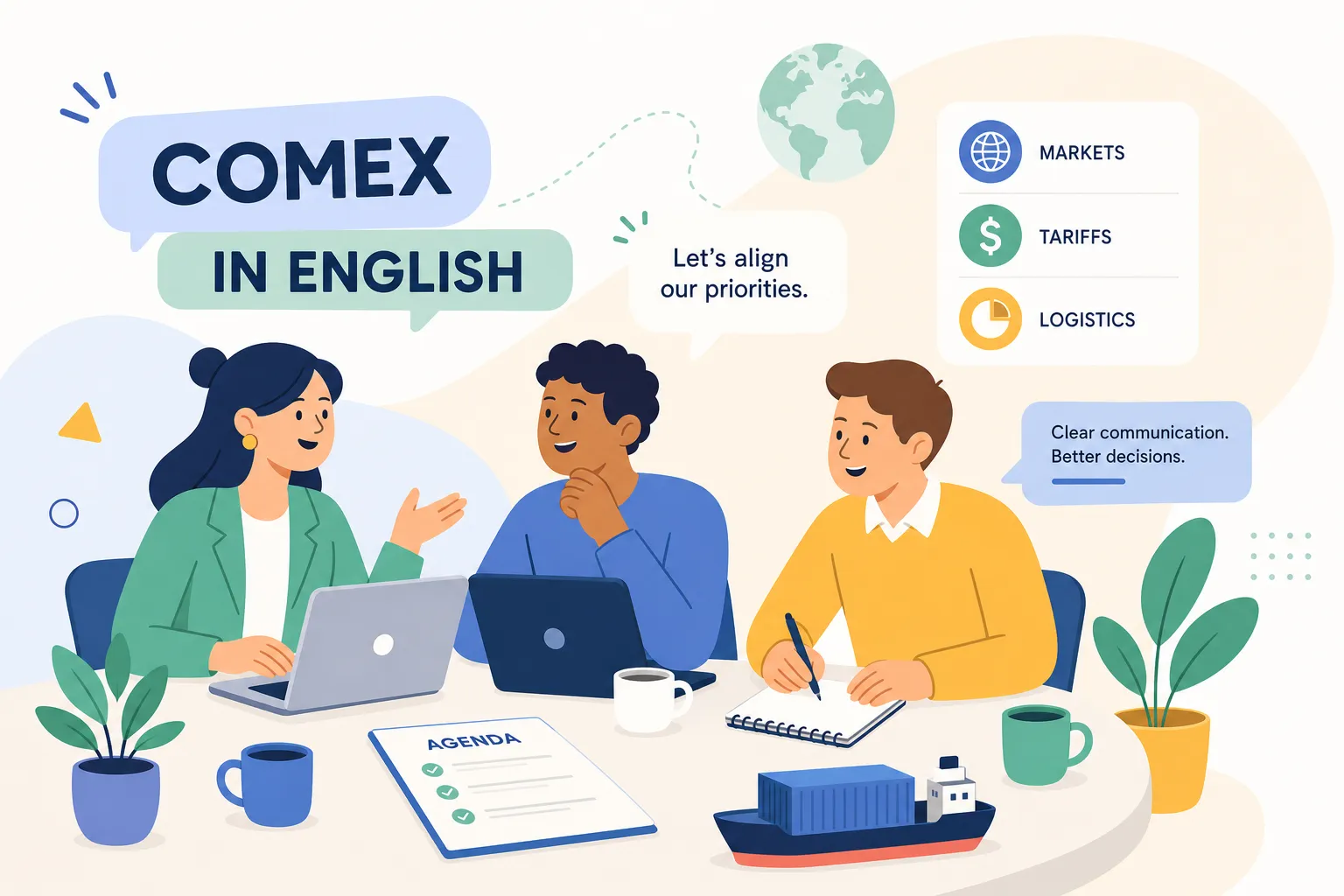 Reunião de Comex em inglês: vocabulário e roteiro pronto