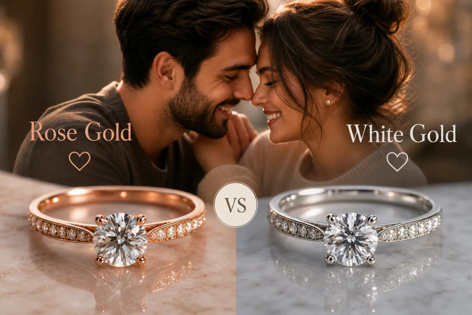 Rose gold vs white gold: Which suits your ring best?