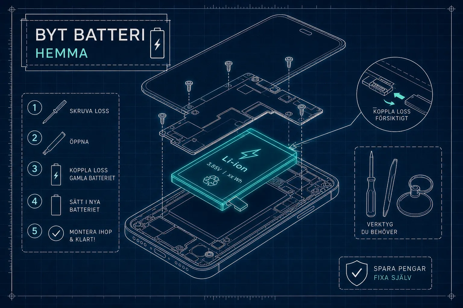 Så byter du telefonbatteri hemma – steg för steg