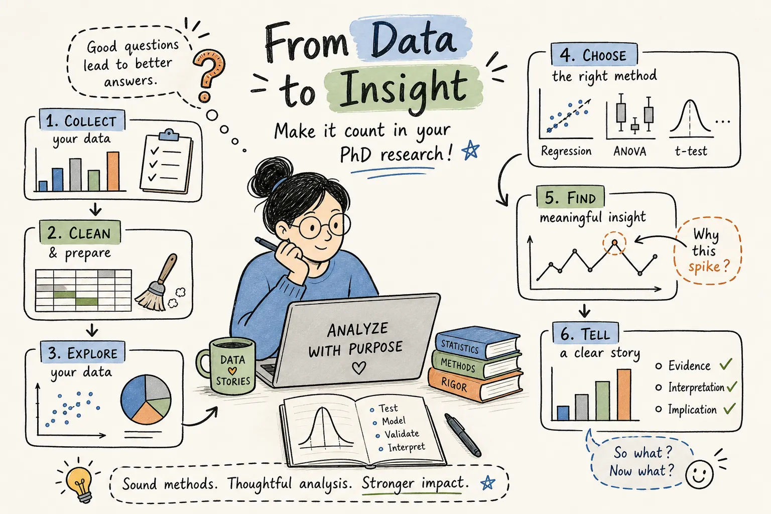 Statistical methods for PhD dissertation data analysis