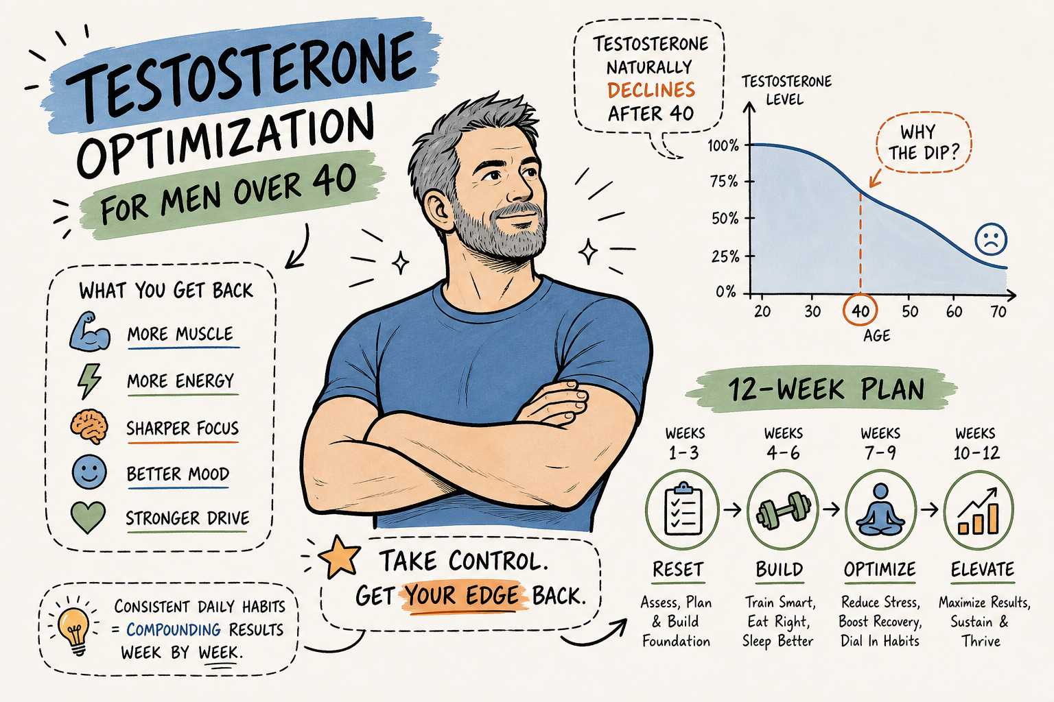 The 12-Week Testosterone Optimization Plan for Men Over 40