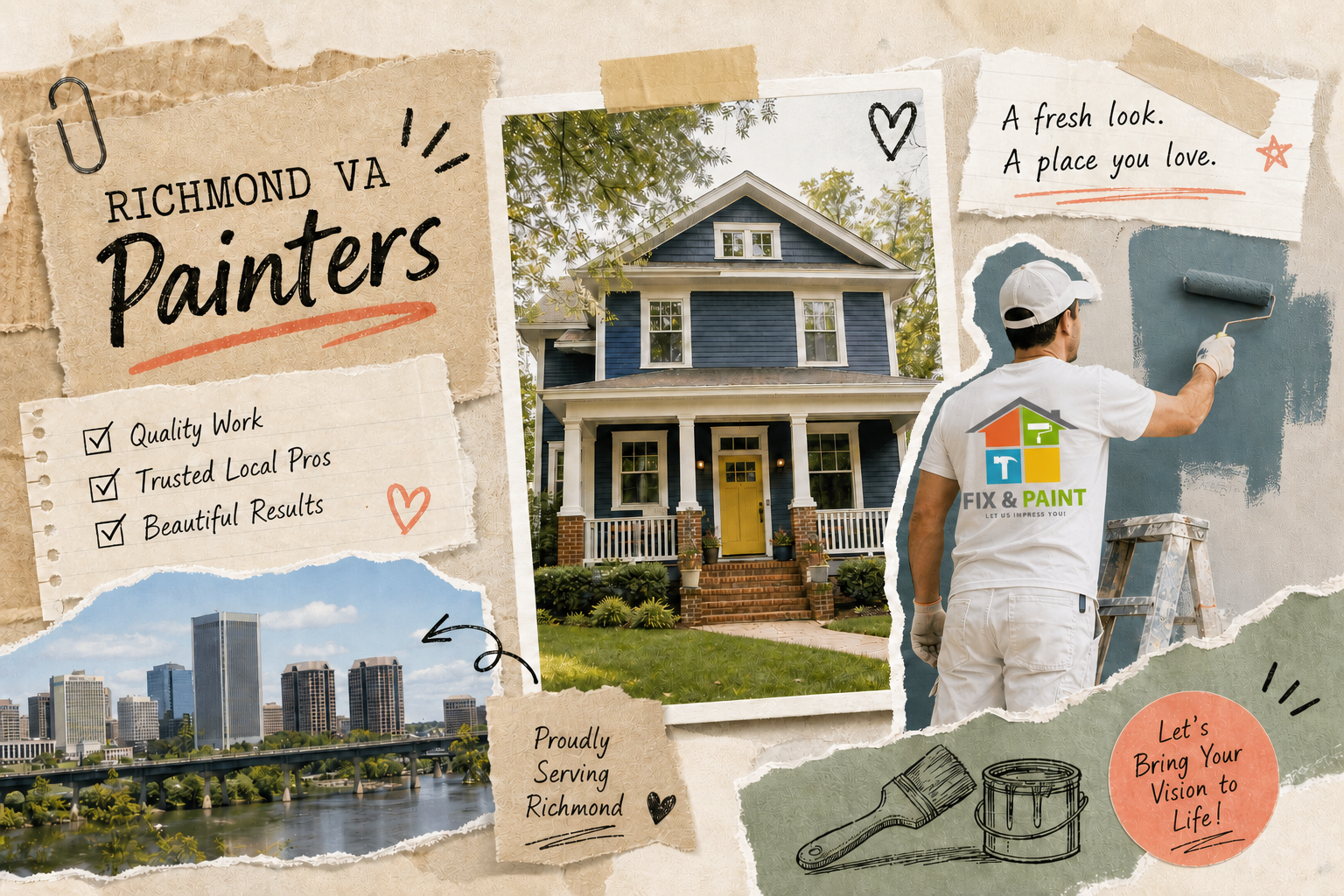 Best painters in Richmond VA working on a professional home painting project