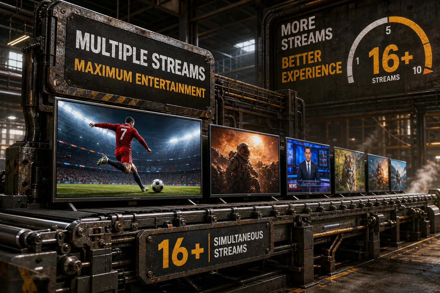 Which IPTV services support the most simultaneous streams?
