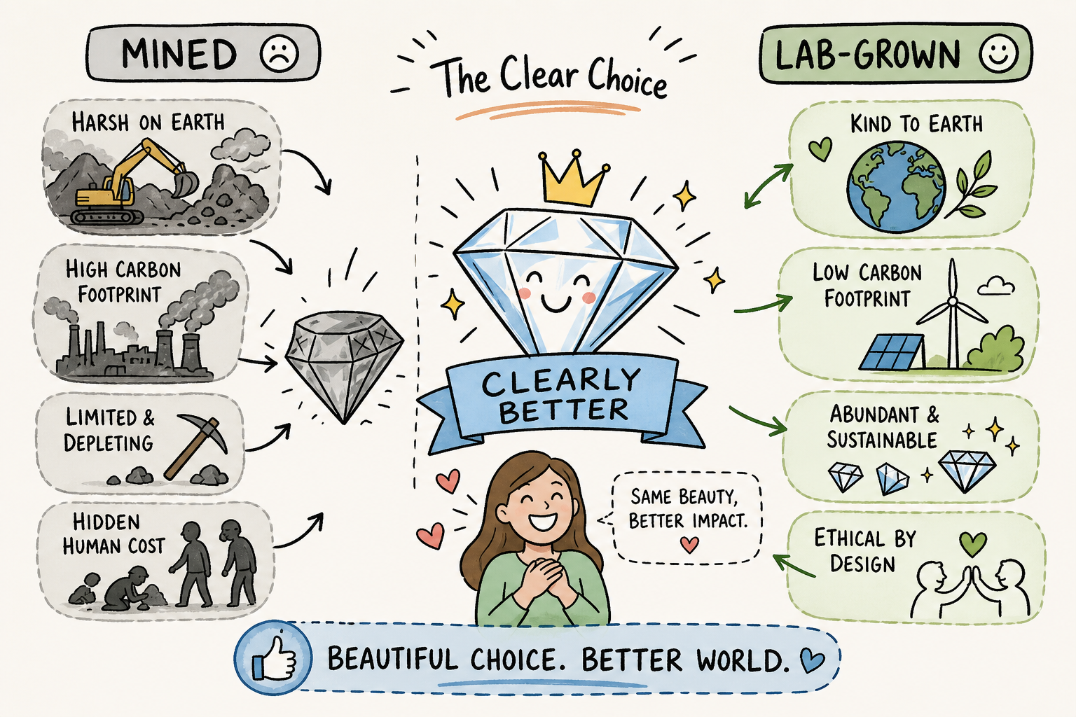Why lab-grown diamonds beat mined: the honest comparison